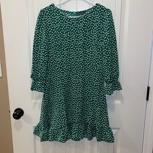 Green floral dress size large